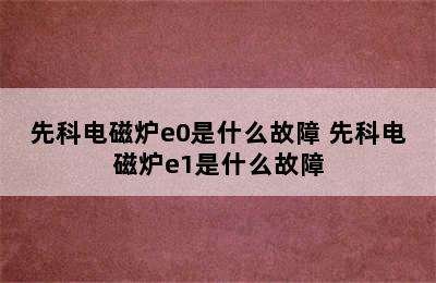 先科电磁炉e0是什么故障 先科电磁炉e1是什么故障